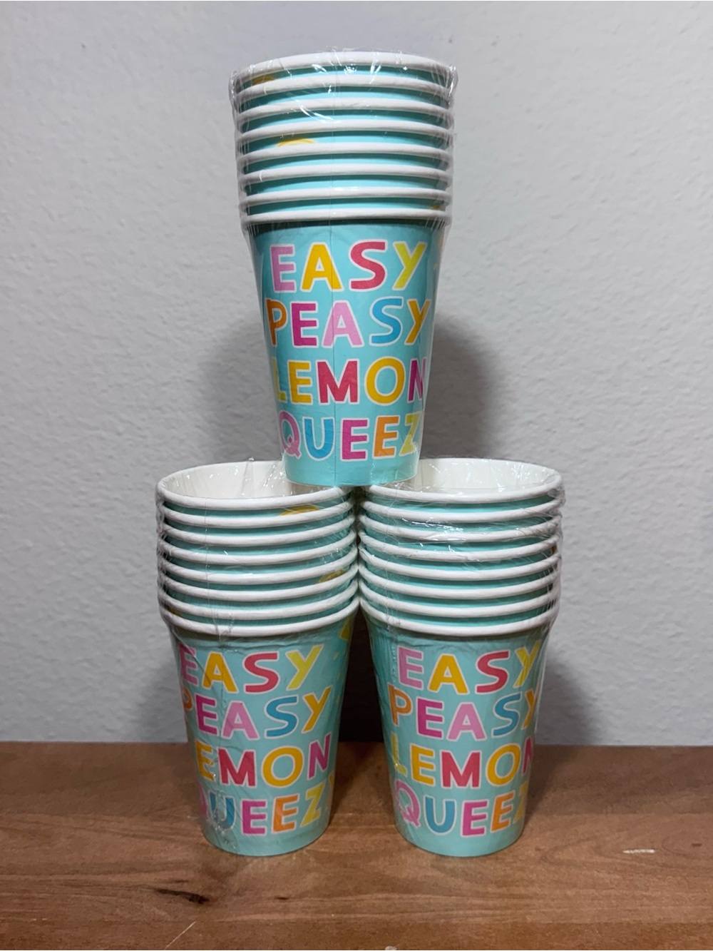 Brand New Easy Peasy Lemon Squeezy Paper Cups